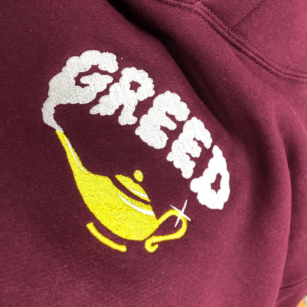 flat-embroidery-on-hoodies-greed-anaheim-california